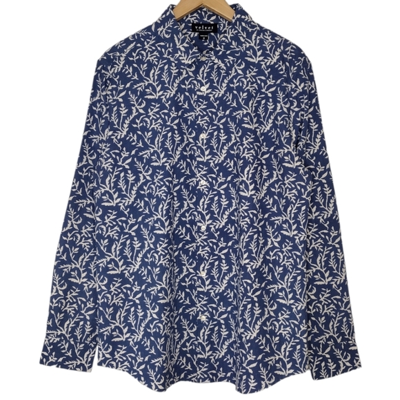 NWT Velvet By Graham & Spencer Fern Print Men's Long Sleeve Button Down Shirt - Picture 1 of 15